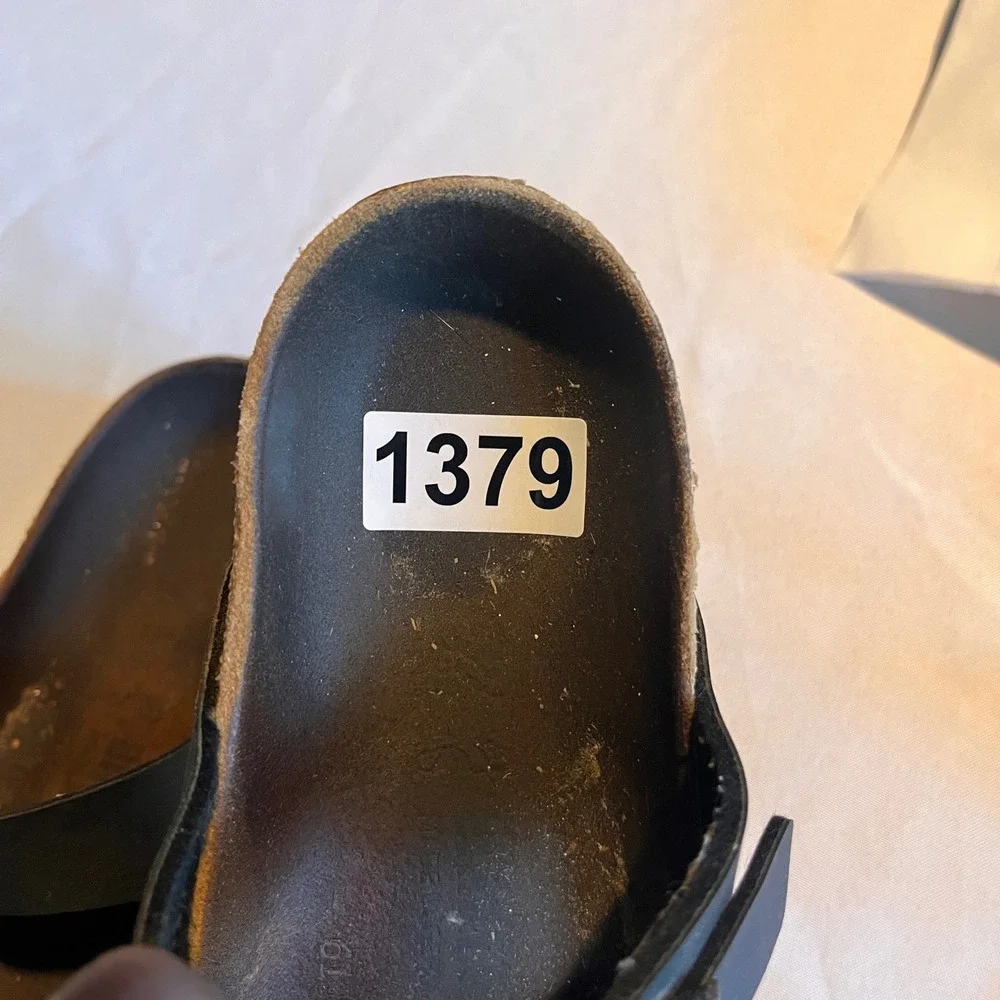 Birkenstock Mayari Black Birko-Flor Toe Loop Buckle Cork Sandals‎ Womens 39 L8